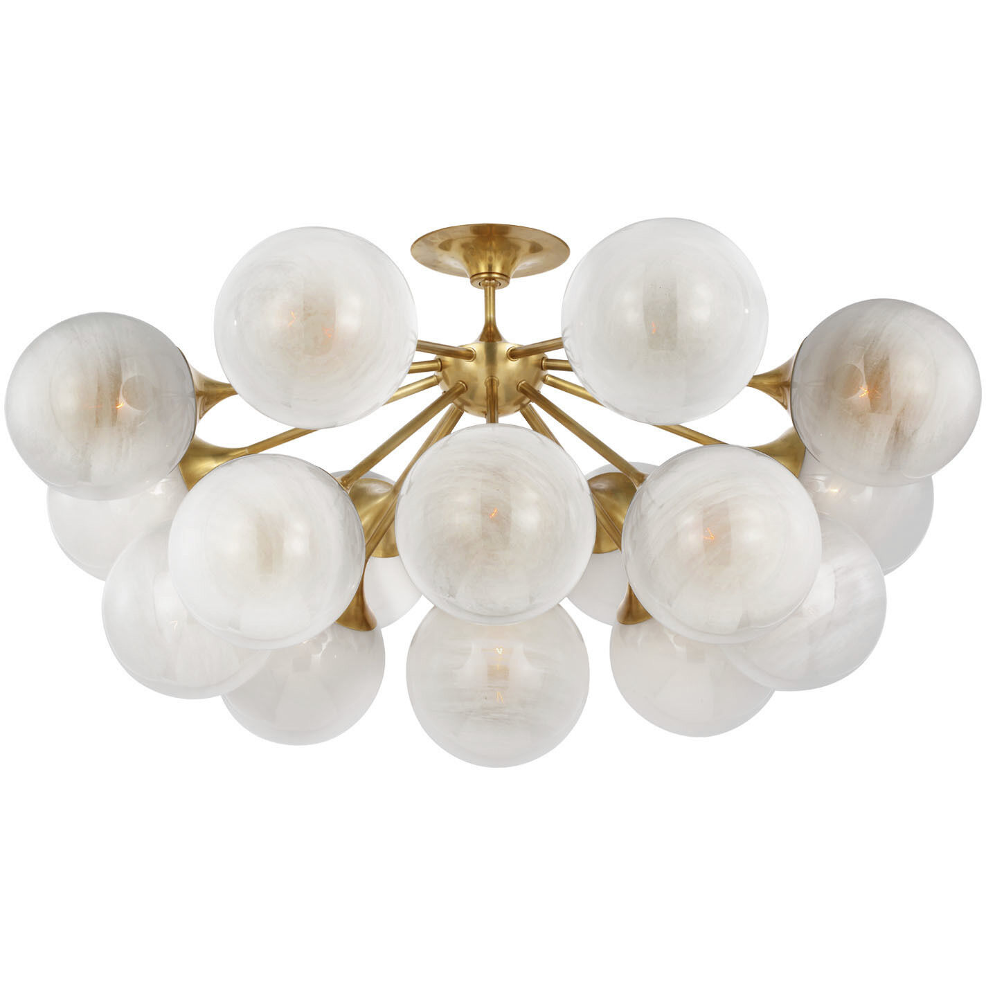 AERIN Cristol LED 43.25 inch Hand-Rubbed Antique Brass Flush Mount Ceiling Light