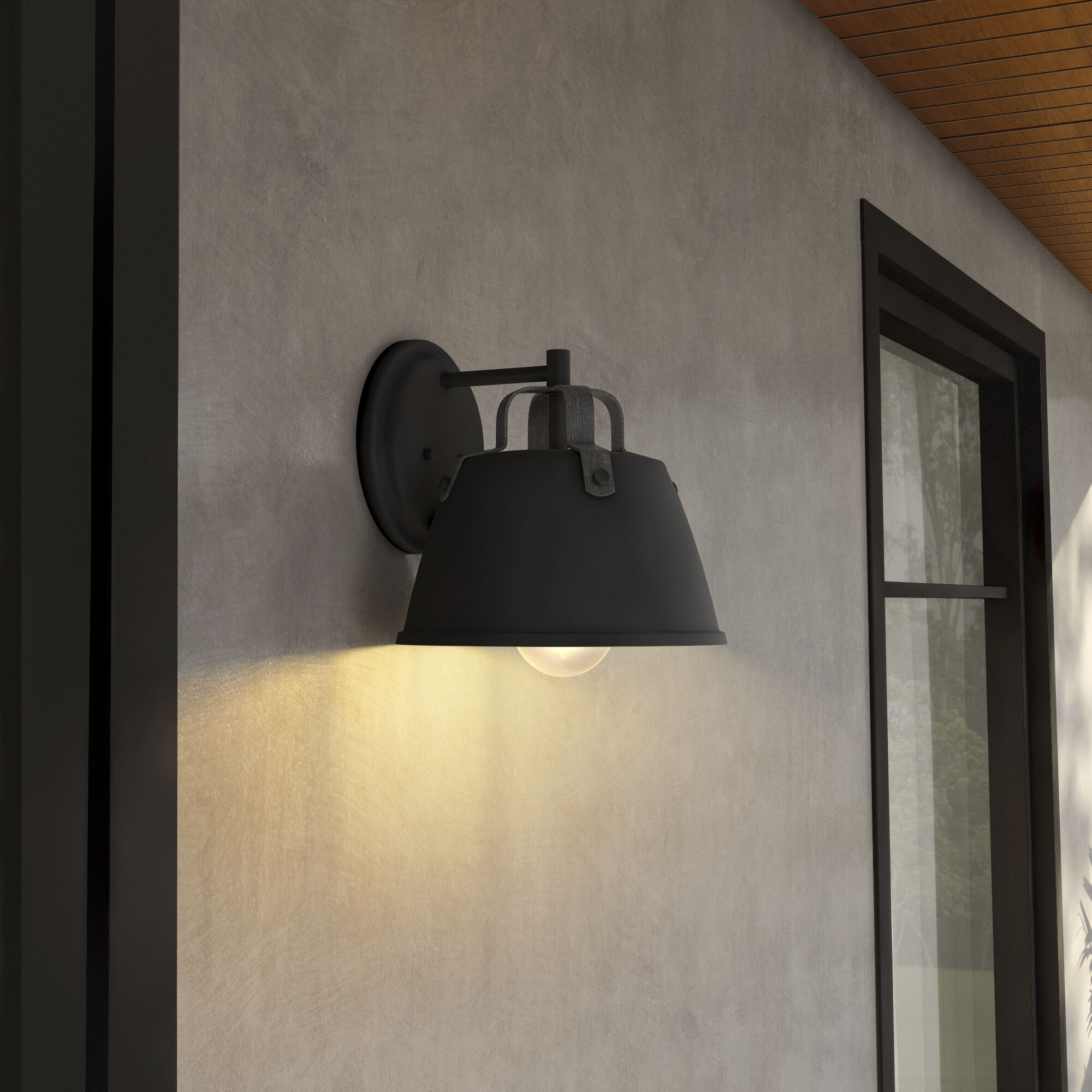 Albany 1 Light 9 inch Black Outdoor Wall Lantern