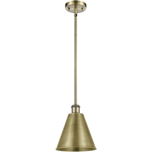 Ballston Cone 1 Light 8 inch Antique Brass Pendant Ceiling Light