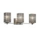 Wire Glass LED 24 inch Brushed Nickel Bath Bar Wall Light in 2100 Lm LED, Grid with Clear Bubbles, Square with Flat Rim, Era