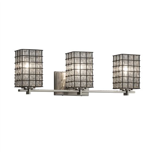 Wire Glass 24 inch Brushed Brass Bath Bar Wall Light