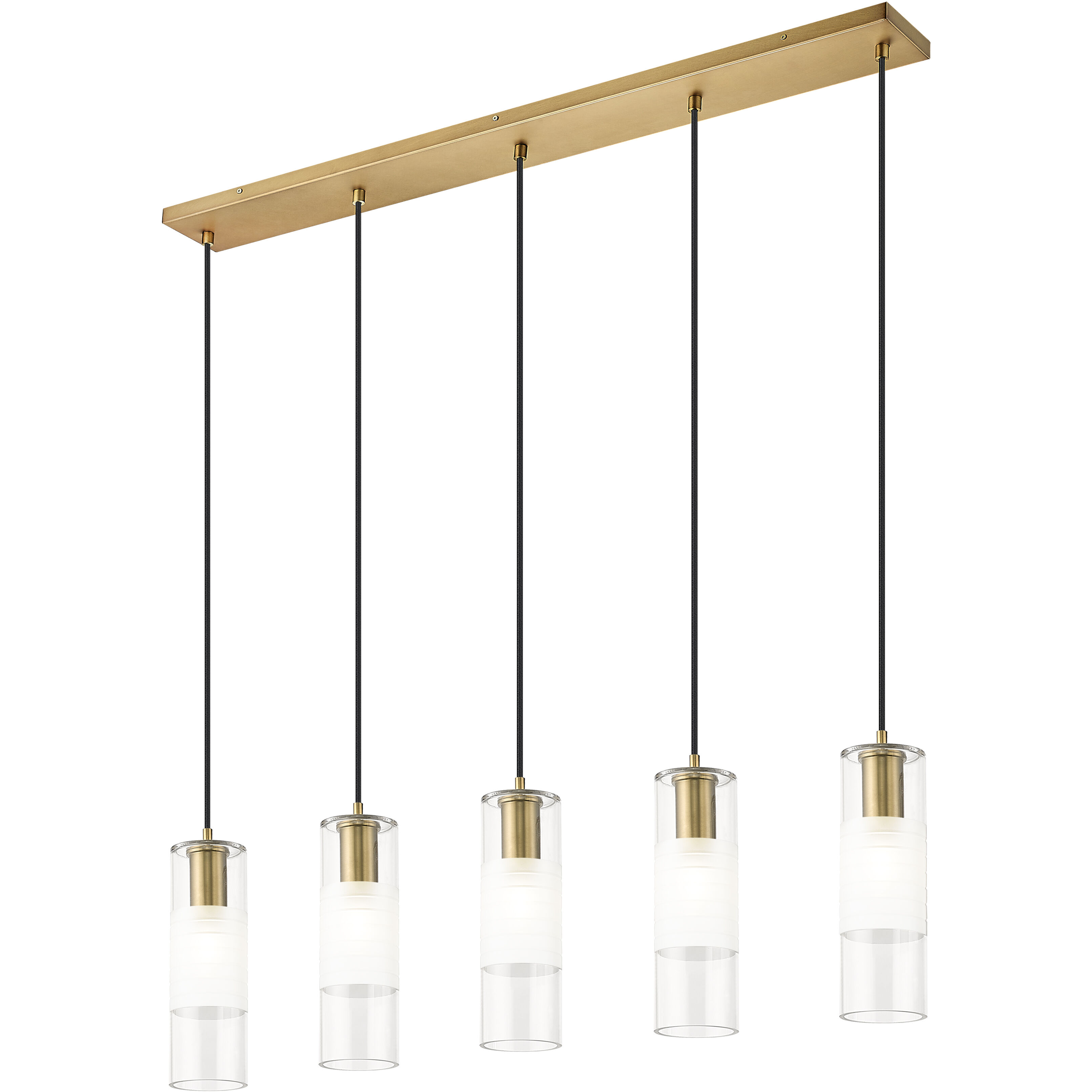 Alton 5 Light 42 inch Modern Gold Linear Chandelier Ceiling Light
