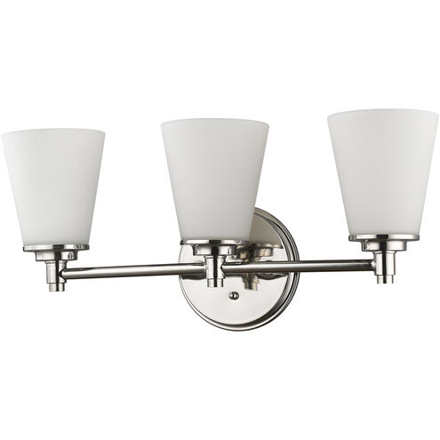 Conti 3 Light 22 inch Polished Nickel Vanity Light Wall Light