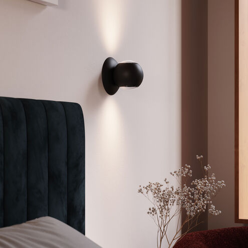 Hemisphere LED 4 inch Textured Black Wall Sconce Wall Light