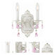Paris Market Sconce Wall Light in Antique White, Rose Colored Hand Cut