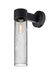 Juni 1 Light 18 inch Black Outdoor Sconce in Clear Bubble Glass, Incandescent