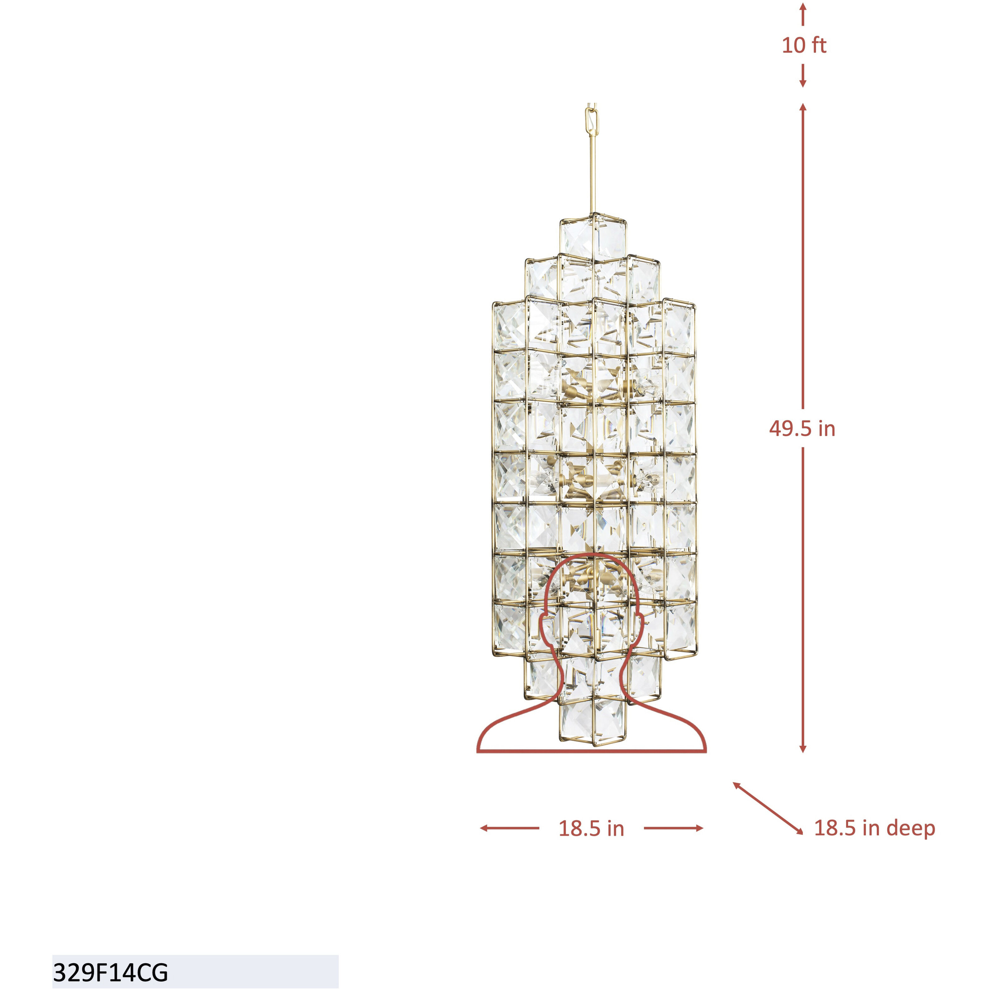 Cubic 14 Light 18.5 inch Calypso Gold Foyer Pendant Ceiling Light