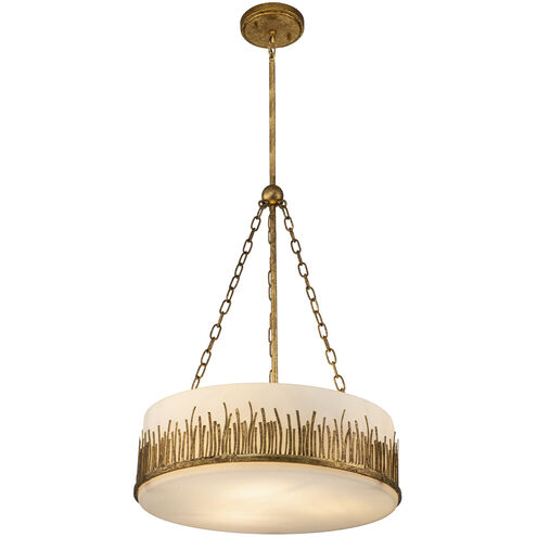 Sawgrass 3 Light 21 inch Gold Leaf Pendant Ceiling Light, Large