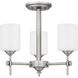 Aria 3 Light 17 inch Antique Polished Nickel Semi-Flush Mount Ceiling Light
