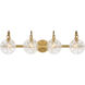Addison 4 Light 32 inch Warm Brass Bathroom Vanity Light Wall Light