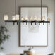 Lucian 10 Light 51.5 inch Urban Bronze/Alabaster Linear Pendant Ceiling Light in Alabaster Shade