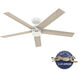 Burton 52 inch Fresh White with Light Oak Blades Outdoor Ceiling Fan