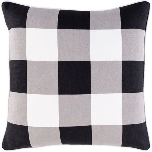 Buffalo Plaid 20 X 20 inch Black/Medium Gray/White Pillow Kit, Square