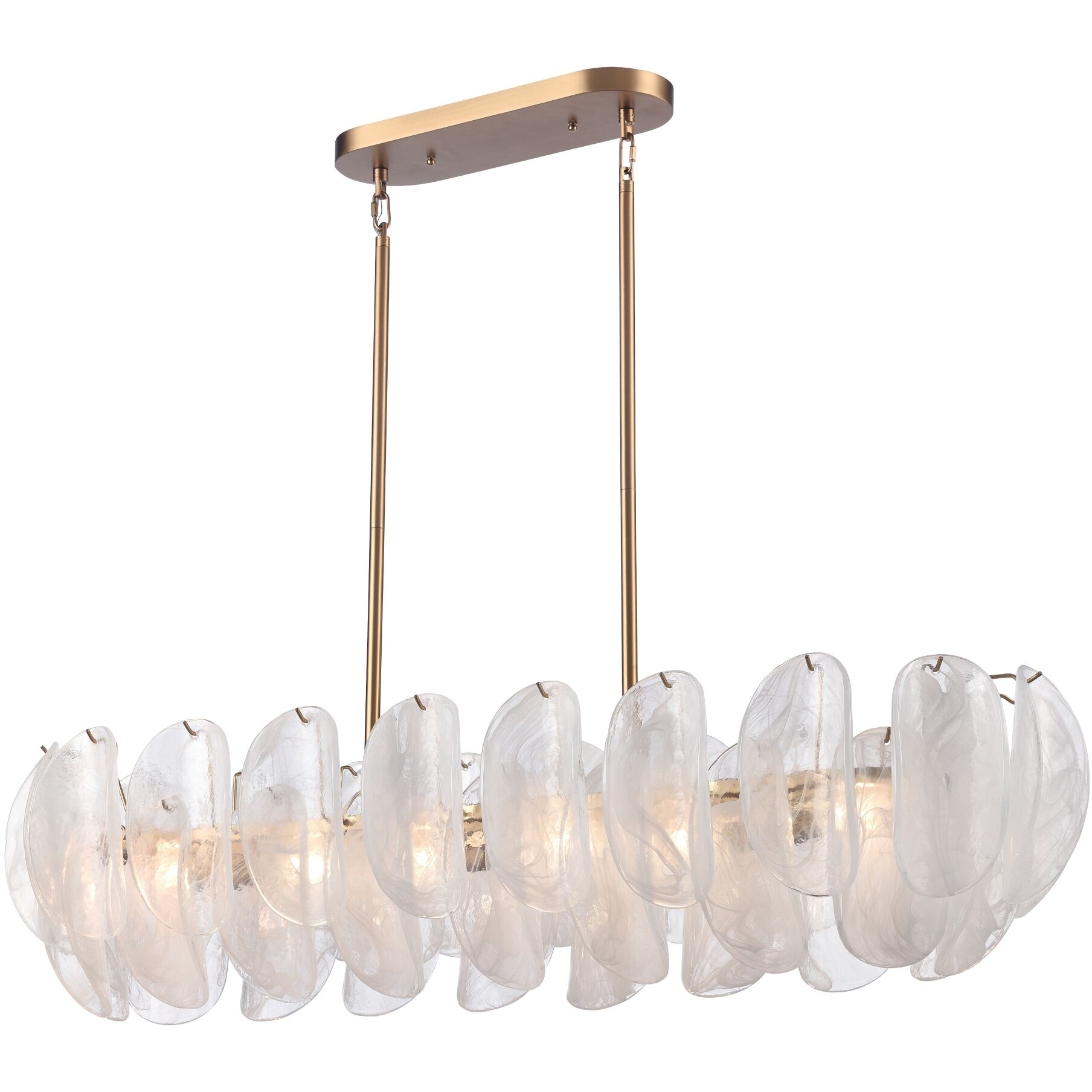 Chateau 6 Light 47.25 inch Satin Brass Linear Chandelier Ceiling Light
