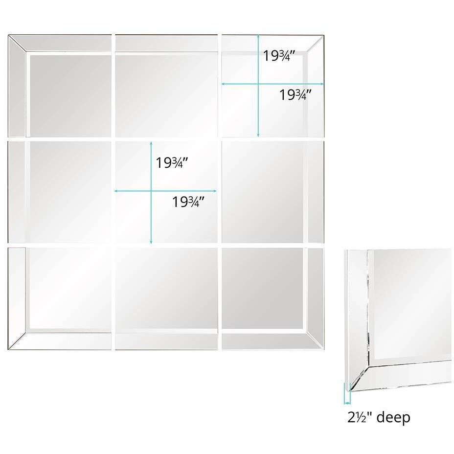 Grid 19 X 19 inch Mirrored Wall Mirror 