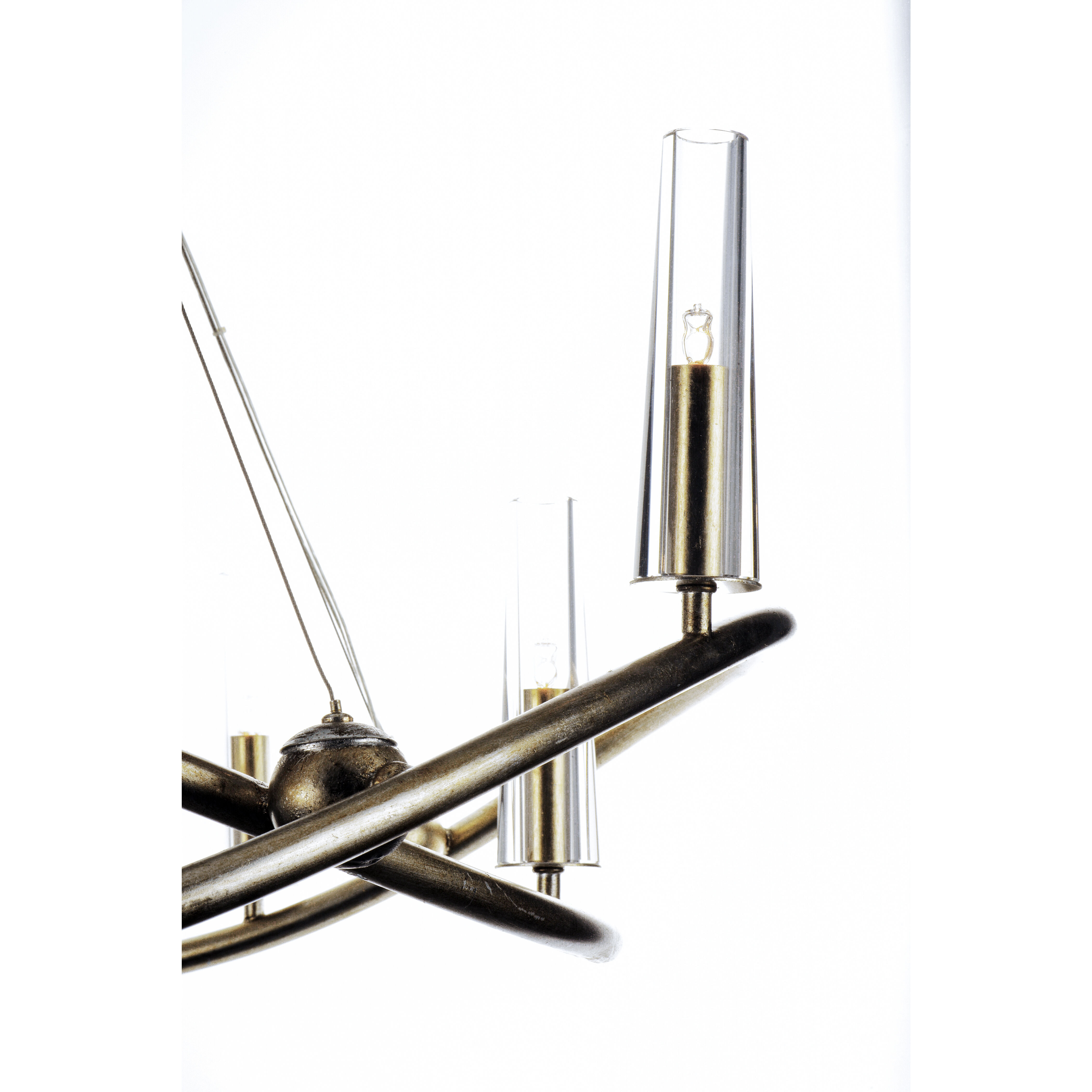 Entwine 8 Light 36.75 inch Golden Silver Single-Tier Chandelier Ceiling Light