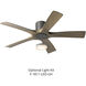 Aviator 54 inch Graphite Weathered Gray with Weathered Gray Blades Flush Mount Ceiling Fan, Smart Ceiling Fan