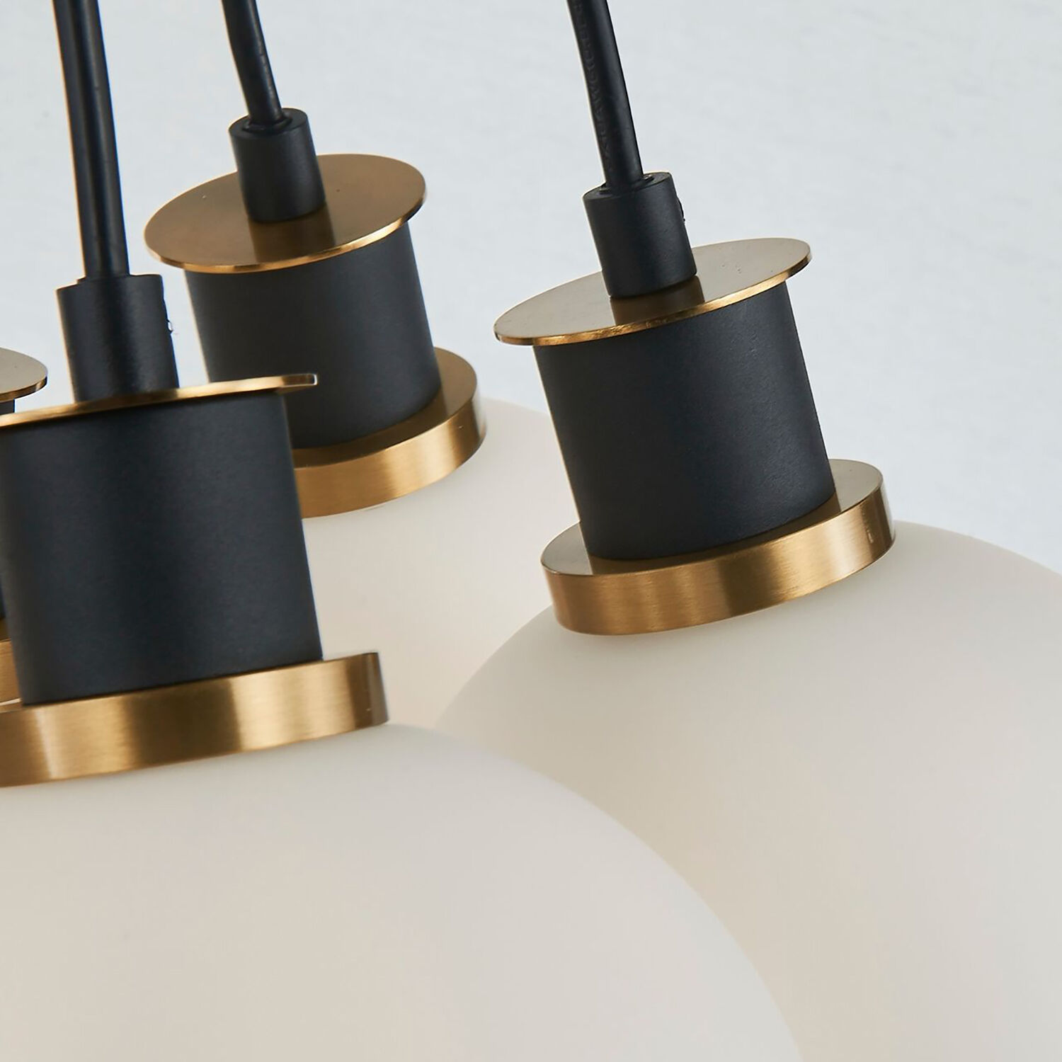 Gem LED 18 inch Black and Brushed Brass Chandelier Ceiling Light in White