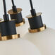 Gem LED 18 inch Black and Brushed Brass Chandelier Ceiling Light in White