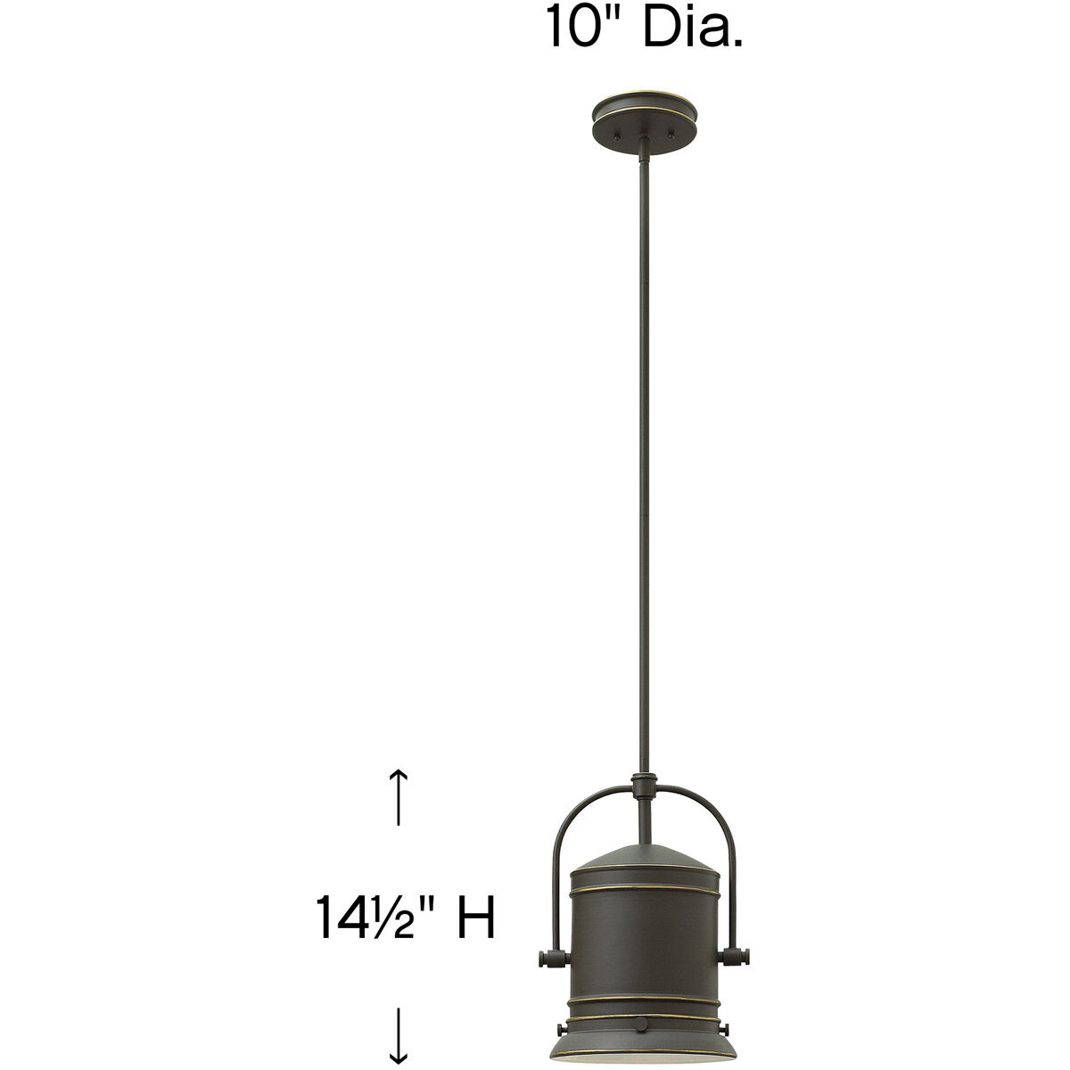 Pullman 1 Light 10 inch Oil Rubbed Bronze Foyer Light Ceiling Light