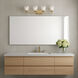 Drew & Jonathan Toffino 4 Light 36 inch Satin Brass Vanity Light Wall Light in Clear Crackle Glass