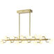 Keir 22 Light 43 inch Brass with White Linear Chandelier Ceiling Light