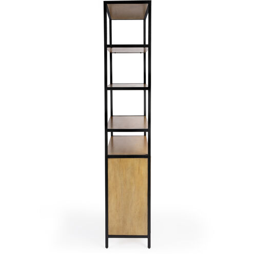 Hans 35.25" W x 84.25"H Etagere Bookcase with open storage in Light Brown