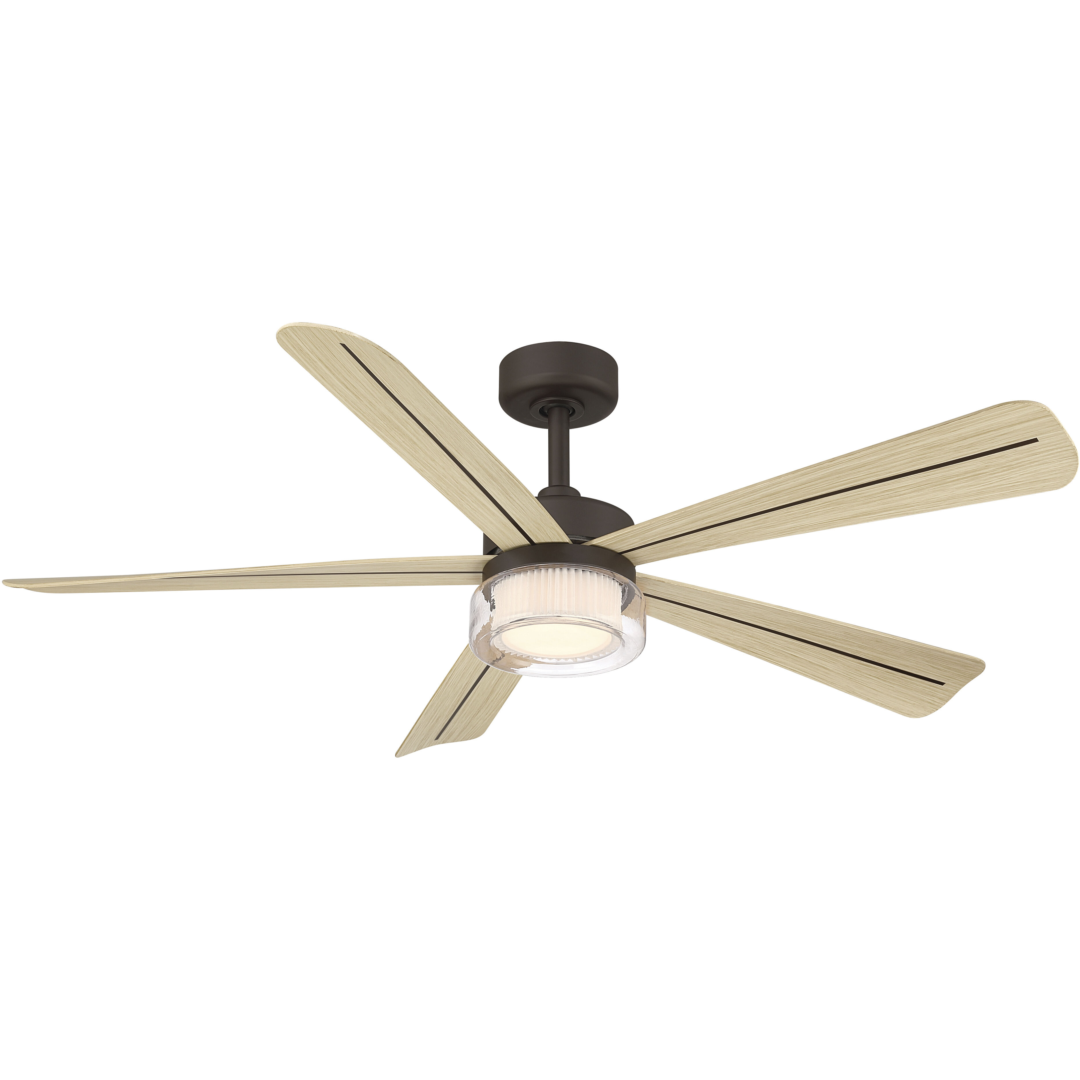 Nellora 52 inch Dark Bronze with White Oak Blades Smart Ceiling Fan