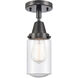 Franklin Restoration Dover LED 4.5 inch Matte Black Flush Mount Ceiling Light in Seedy Glass