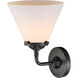 Nouveau Large Cone 1 Light 8 inch Oil Rubbed Bronze Sconce Wall Light in Matte White Glass, Nouveau