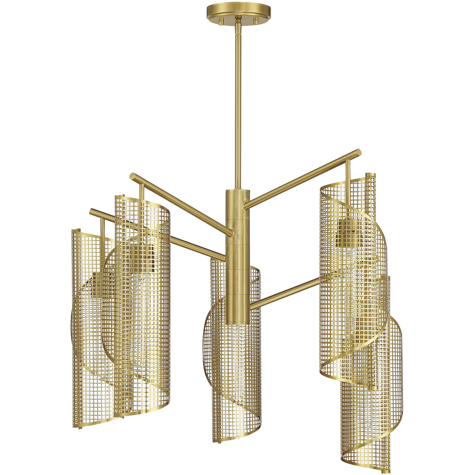 Hillbourne 5 Light 28 inch Warm Brass Chandelier Ceiling Light