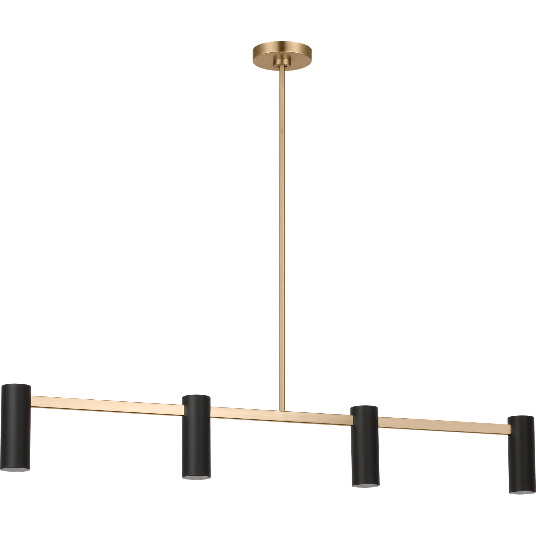 Zentro LED 48 inch Satin Brass Linear Chandelier Ceiling Light