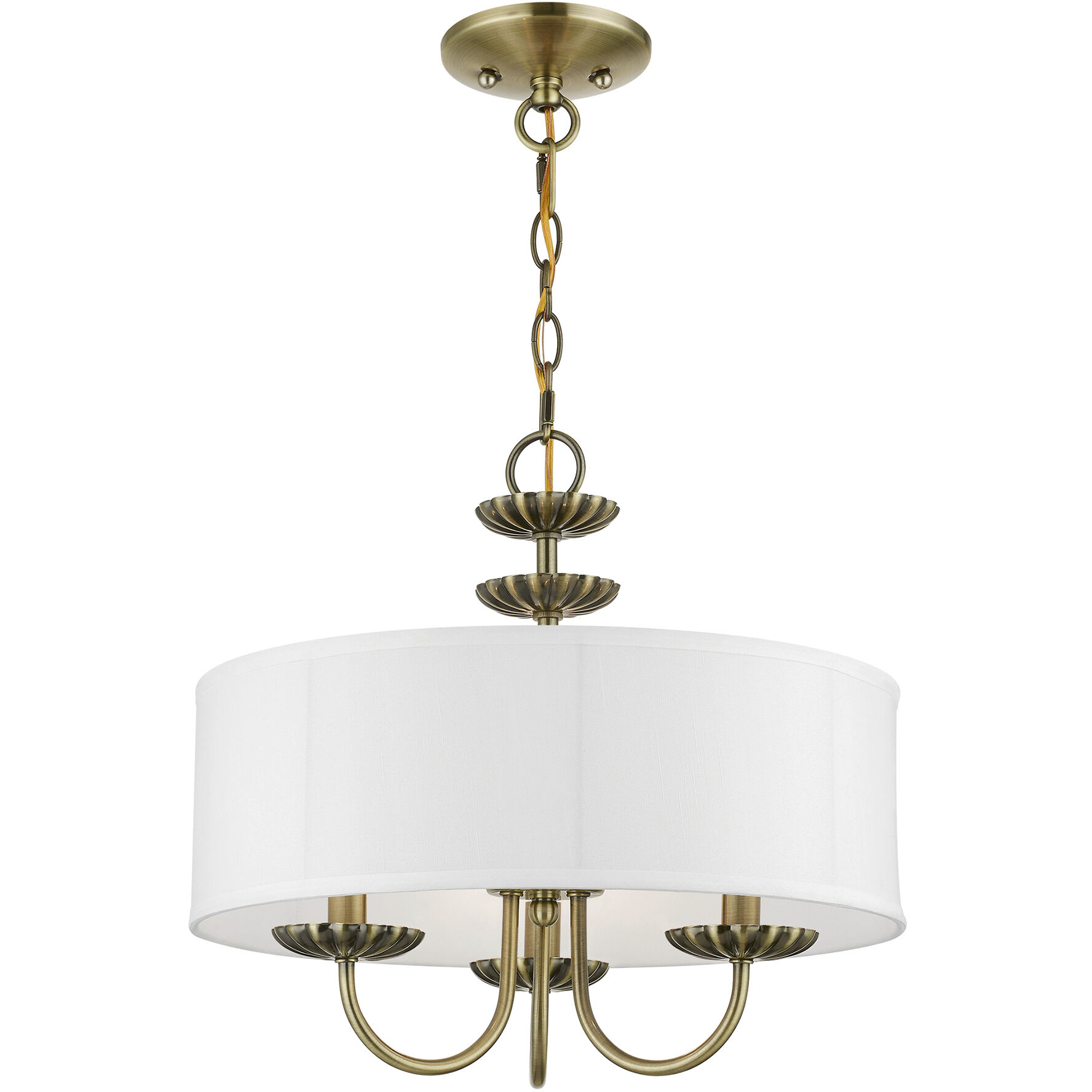 Brookdale 3 Light 16 inch Antique Brass Pendant Chandelier Ceiling Light