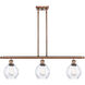 Ballston Small Waverly 3 Light 36 inch Antique Copper Island Light Ceiling Light, Ballston