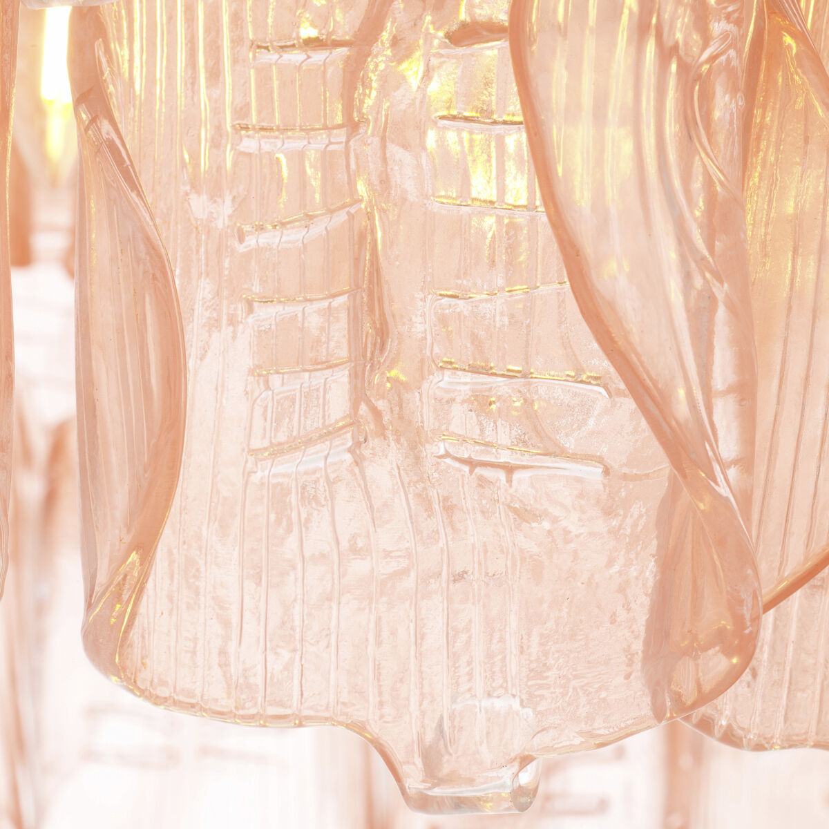 Solange 14 Light 33.46 inch Antique Brass Chandelier Ceiling Light in Pink Glass