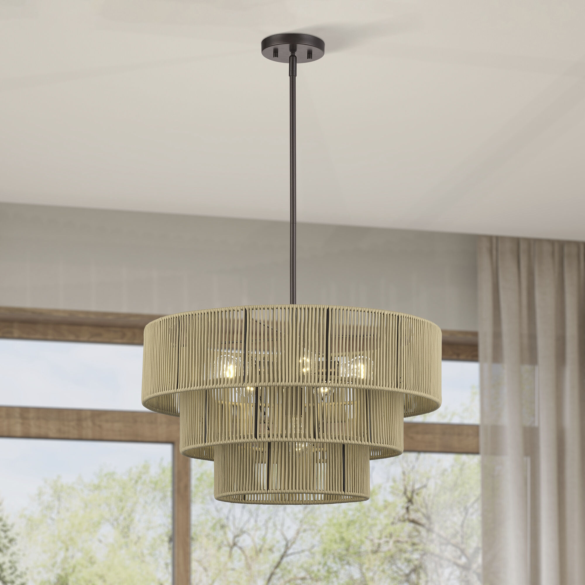 Acordia 6 Light 23 inch English Bronze Pendant Chandelier Ceiling Light