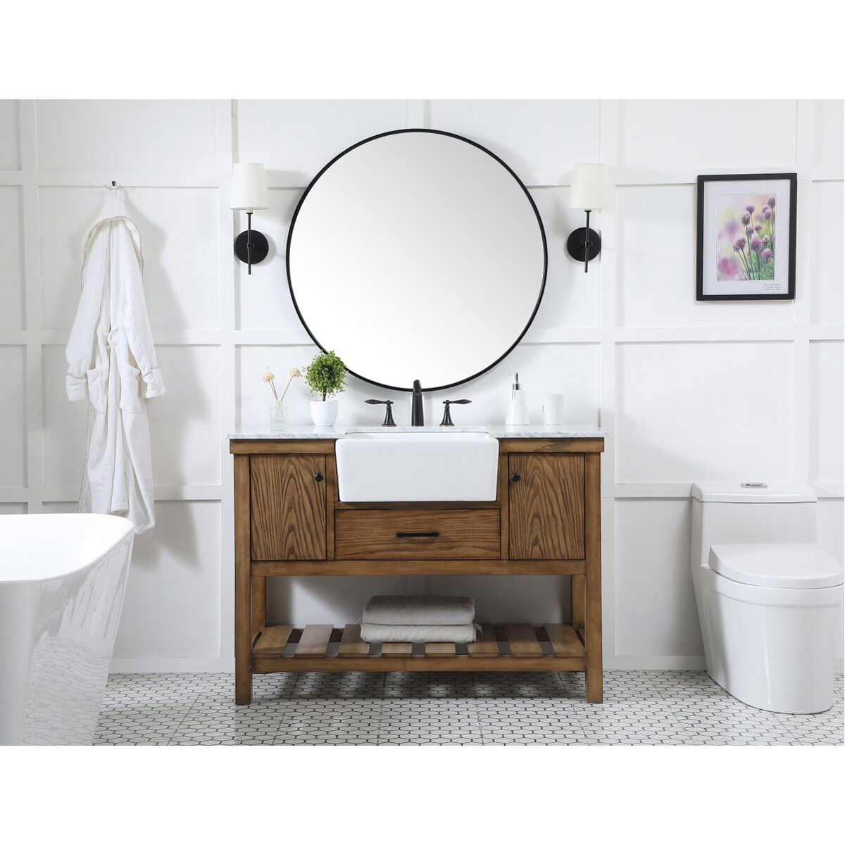 Clement 48 X 22 X 34.13 inch Driftwood Bathroom Vanity Cabinet