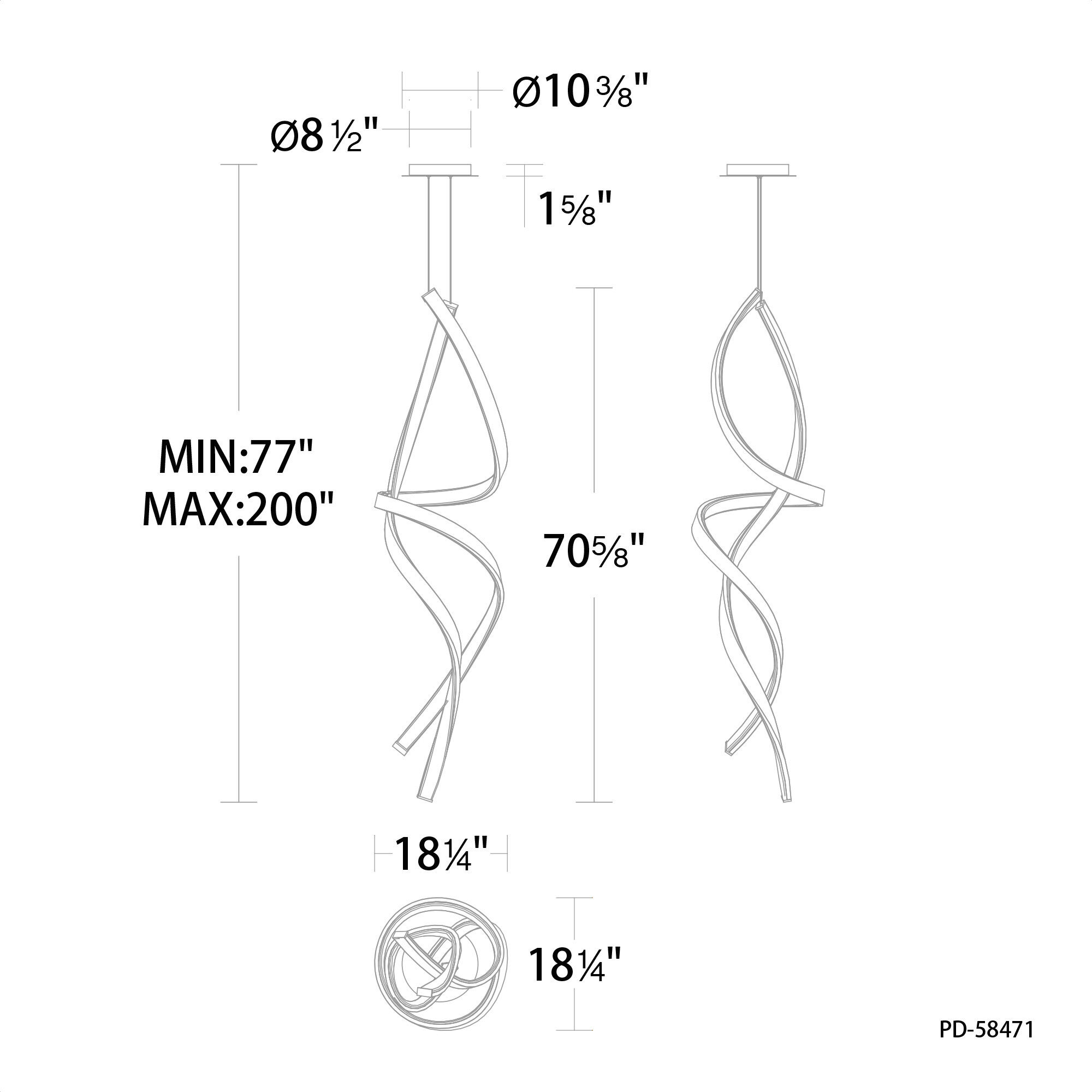 Synopsis 1 Light 18 inch Black Pendant Ceiling Light