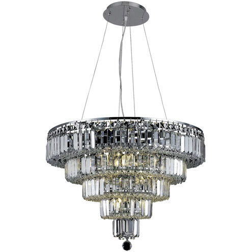 Maxime 14 Light 26 inch Chrome Dining Chandelier Ceiling Light in Clear, Elegant Cut