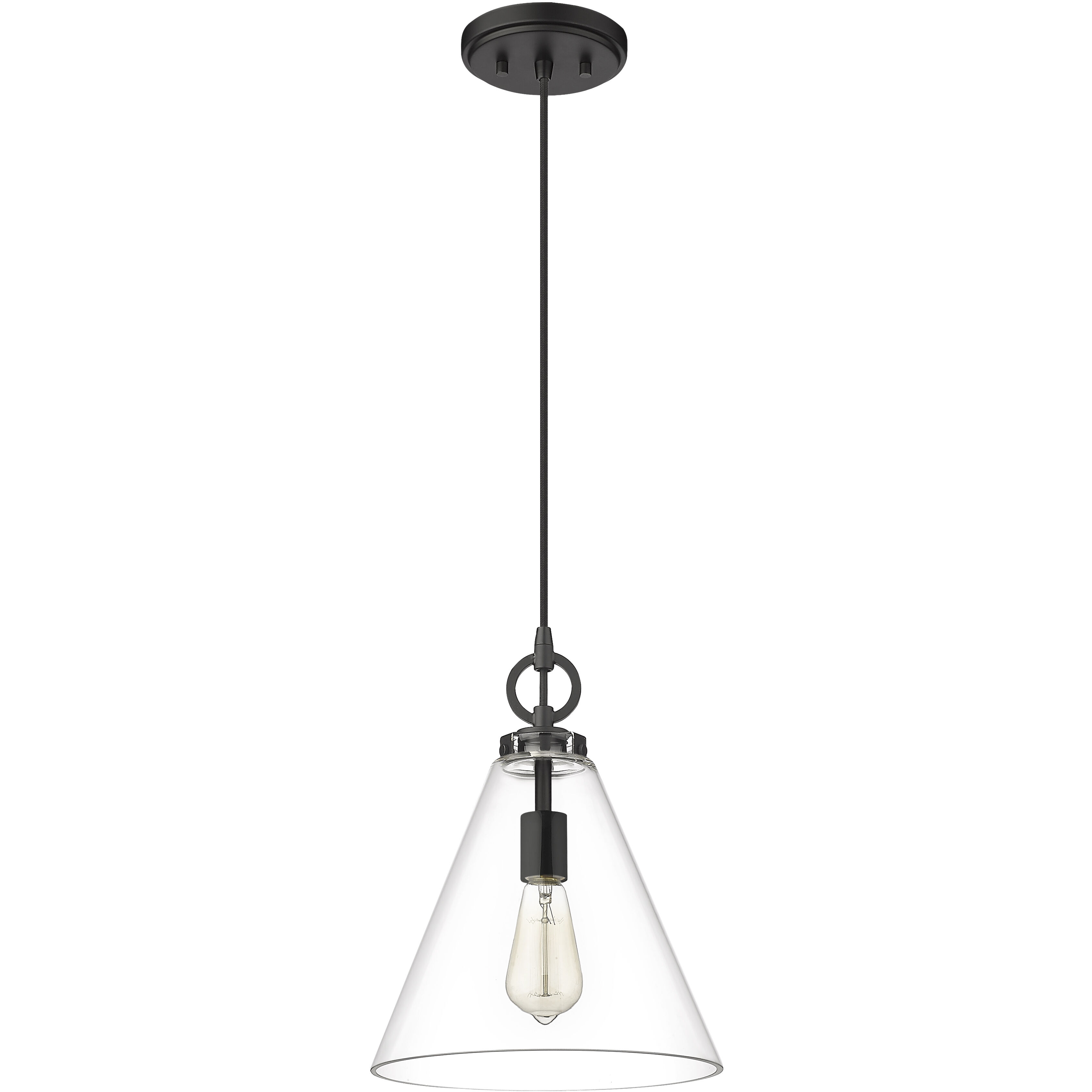 Harper 1 Light 11.5 inch Matte Black Pendant Ceiling Light