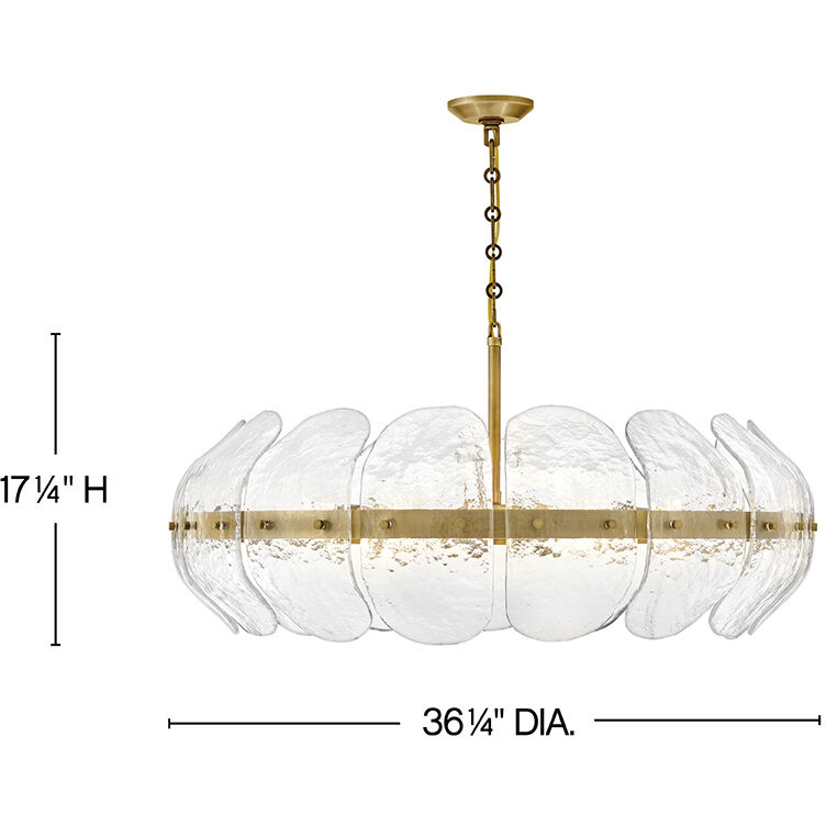 Lillia 6 Light 36.25 inch Heritage Brass Chandelier Ceiling Light