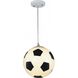 Canada 1 Light 9.85 inch Black and White Childrens Lighting Ceiling Light, Soccer Ball