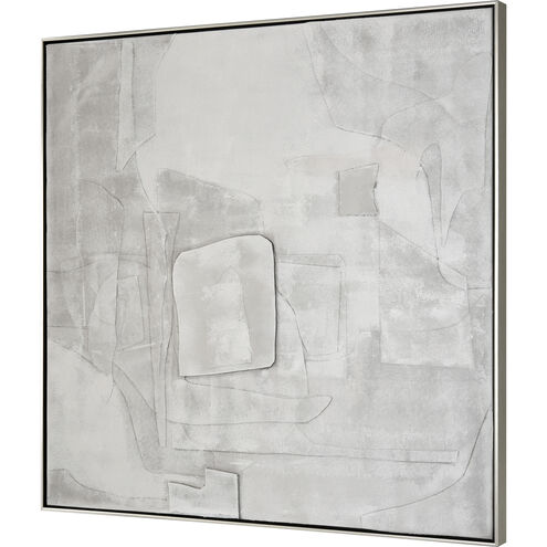 Whiten II White with Gray and Champagne Silver Framed Wall Art