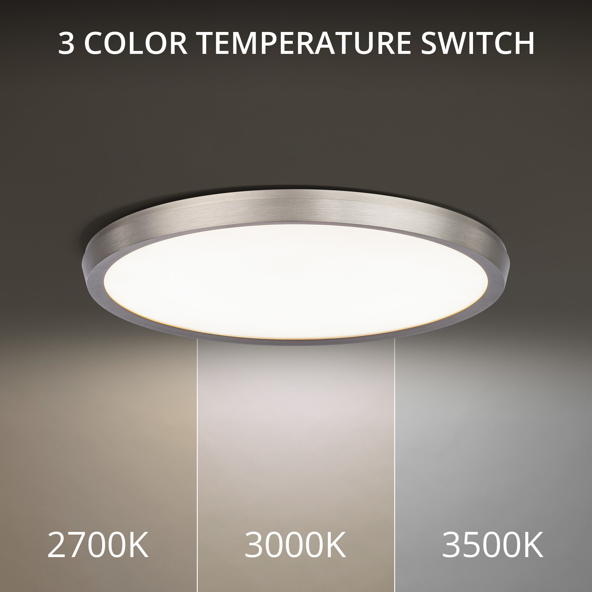 Argo LED 15 inch Brushed Nickel Flush Mount Ceiling Light