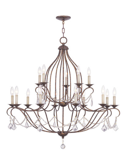 Chesterfield 15 Light 38 inch Hand Applied Venetian Golden Bronze Chandelier Ceiling Light