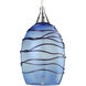 Vines 1 Light 5 inch Satin Nickel Mini Pendant Ceiling Light in Blue Glass