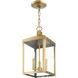 Nyack 3 Light 8.25 inch Antique Brass Outdoor Pendant Lantern