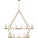 Chapman & Myers Darlana6 LED 73 inch Gilded Iron Two Tier Chandelier Ceiling Light, Grande