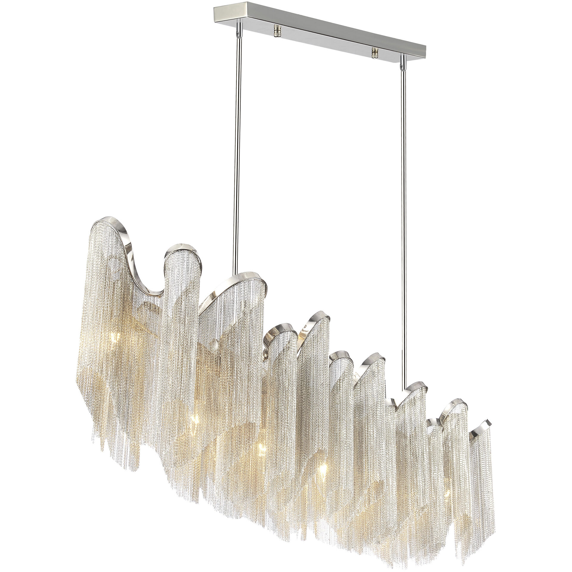 Daisy 13 Light 47 inch Chrome Island/Pool Table Light Ceiling Light