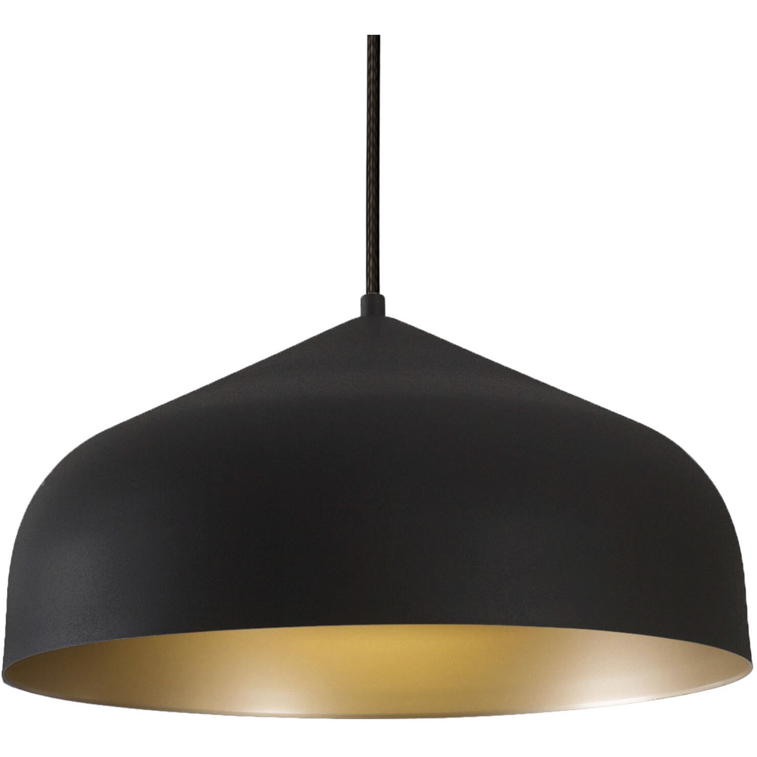 Helena 1 Light 16.88 inch Black/Gold Pendant Ceiling Light in Black and Gold